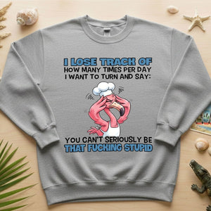 Sassy Stress - Out Chef Flamingo T-Shirt - The Adult Humor "Stupid" Quote Tee - FlamingoAholic