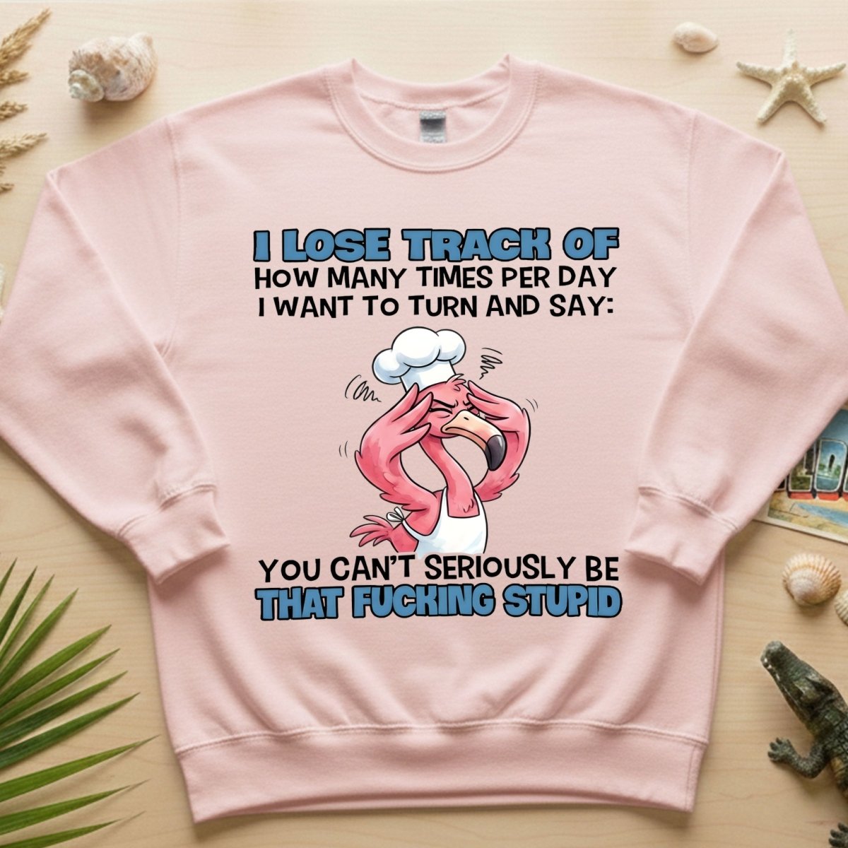 Sassy Stress - Out Chef Flamingo T-Shirt - The Adult Humor "Stupid" Quote Tee - FlamingoAholic