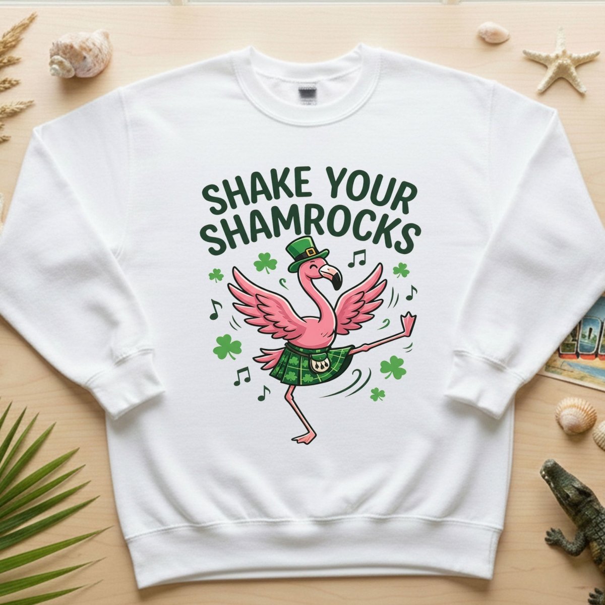 Shake Your Shamrocks Dancing Flamingo St. Patrick's Day T-Shirt - Funny Irish Party Tee for Women - FlamingoAholic