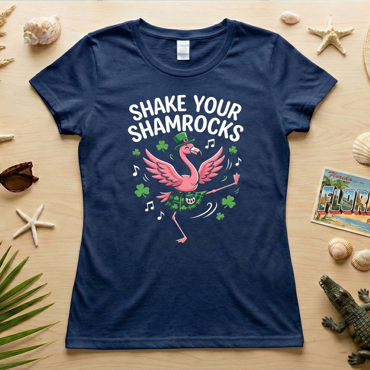Shake Your Shamrocks Dancing Flamingo St. Patrick's Day T-Shirt - Funny Irish Party Tee for Women - FlamingoAholic