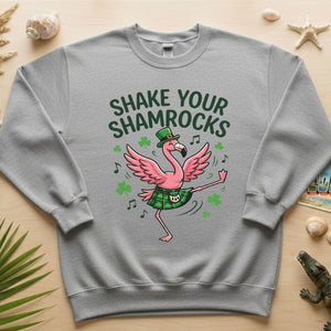 Shake Your Shamrocks Dancing Flamingo St. Patrick's Day T-Shirt - Funny Irish Party Tee for Women - FlamingoAholic