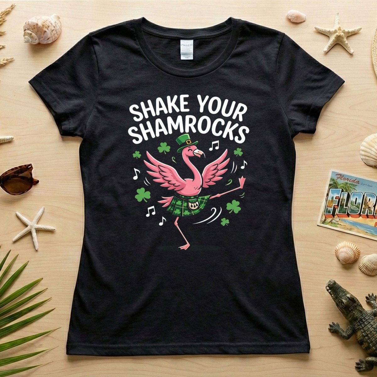Shake Your Shamrocks Dancing Flamingo St. Patrick's Day T-Shirt - Funny Irish Party Tee for Women - FlamingoAholic