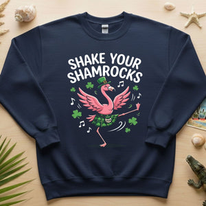 Shake Your Shamrocks Dancing Flamingo St. Patrick's Day T-Shirt - Funny Irish Party Tee for Women - FlamingoAholic