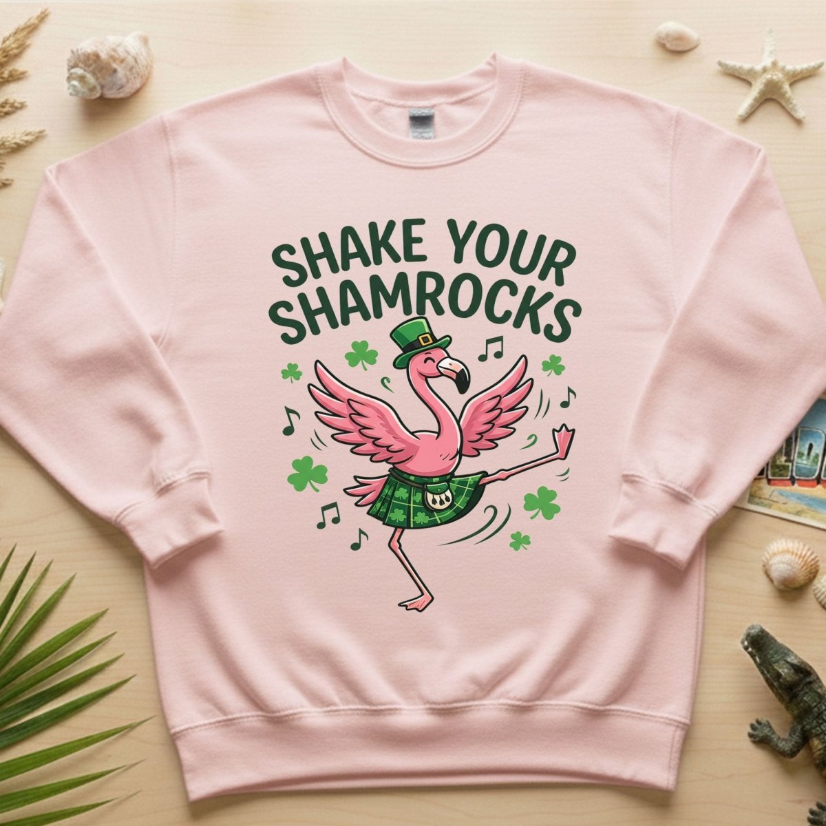 Shake Your Shamrocks Dancing Flamingo St. Patrick's Day T-Shirt - Funny Irish Party Tee for Women - FlamingoAholic