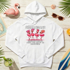 Shenanigans Funny Flamingo Graphic T-Shirt - Because Life is More Fun Saying Tee - FlamingoAholic
