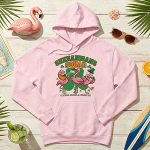 Shenanigans Squad Flamingo Shirt – Funny St Patrick’s Day Flocking Around & Finding Out Tee, Irish Drinking Party Shirt - FlamingoAholic