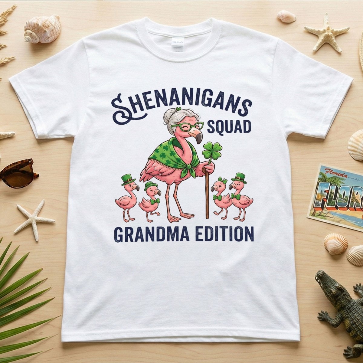 Shenanigans Squad Grandma Edition St. Patrick's Day Flamingo Shirt - Funny Irish Family Group Tee - FlamingoAholic