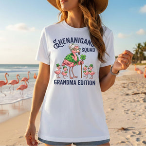 Shenanigans Squad Grandma Edition St. Patrick's Day Flamingo Shirt - Funny Irish Family Group Tee - FlamingoAholic