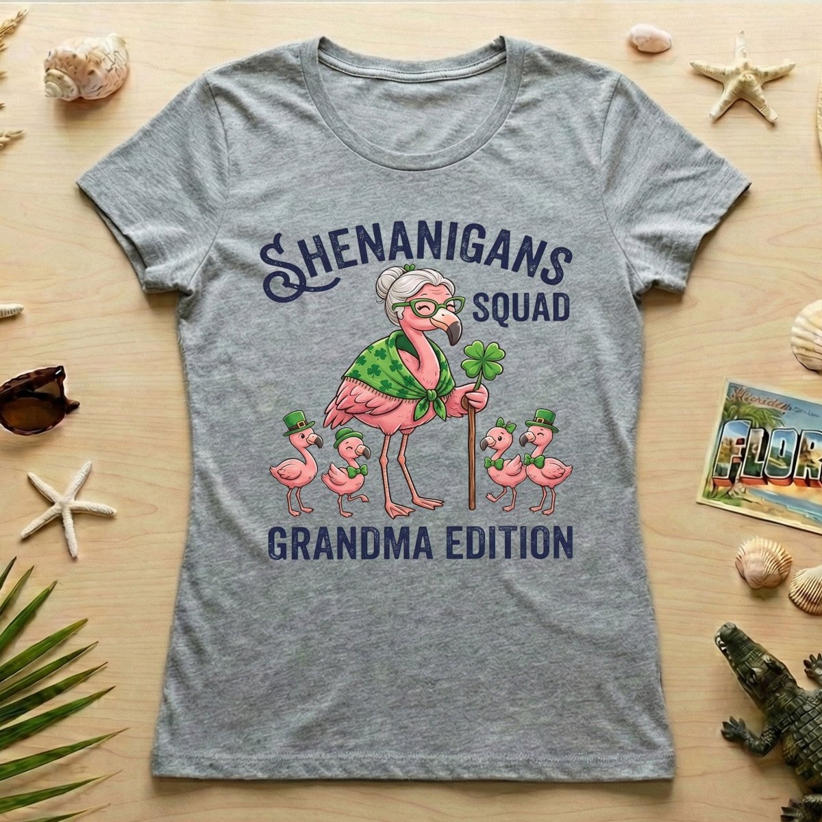 Shenanigans Squad Grandma Edition St. Patrick's Day Flamingo Shirt - Funny Irish Family Group Tee - FlamingoAholic