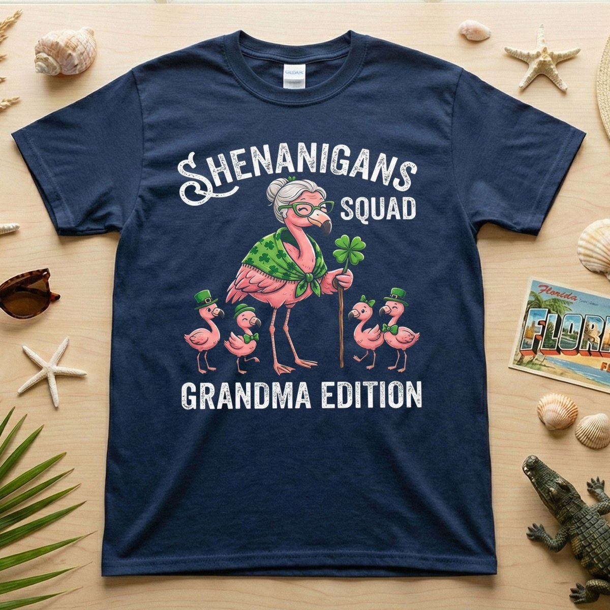 Shenanigans Squad Grandma Edition St. Patrick's Day Flamingo Shirt - Funny Irish Family Group Tee - FlamingoAholic