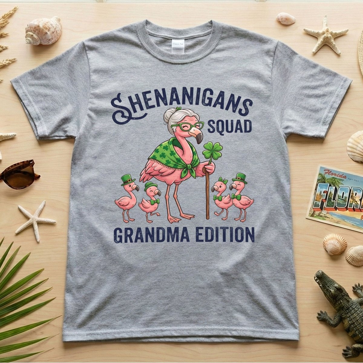 Shenanigans Squad Grandma Edition St. Patrick's Day Flamingo Shirt - Funny Irish Family Group Tee - FlamingoAholic