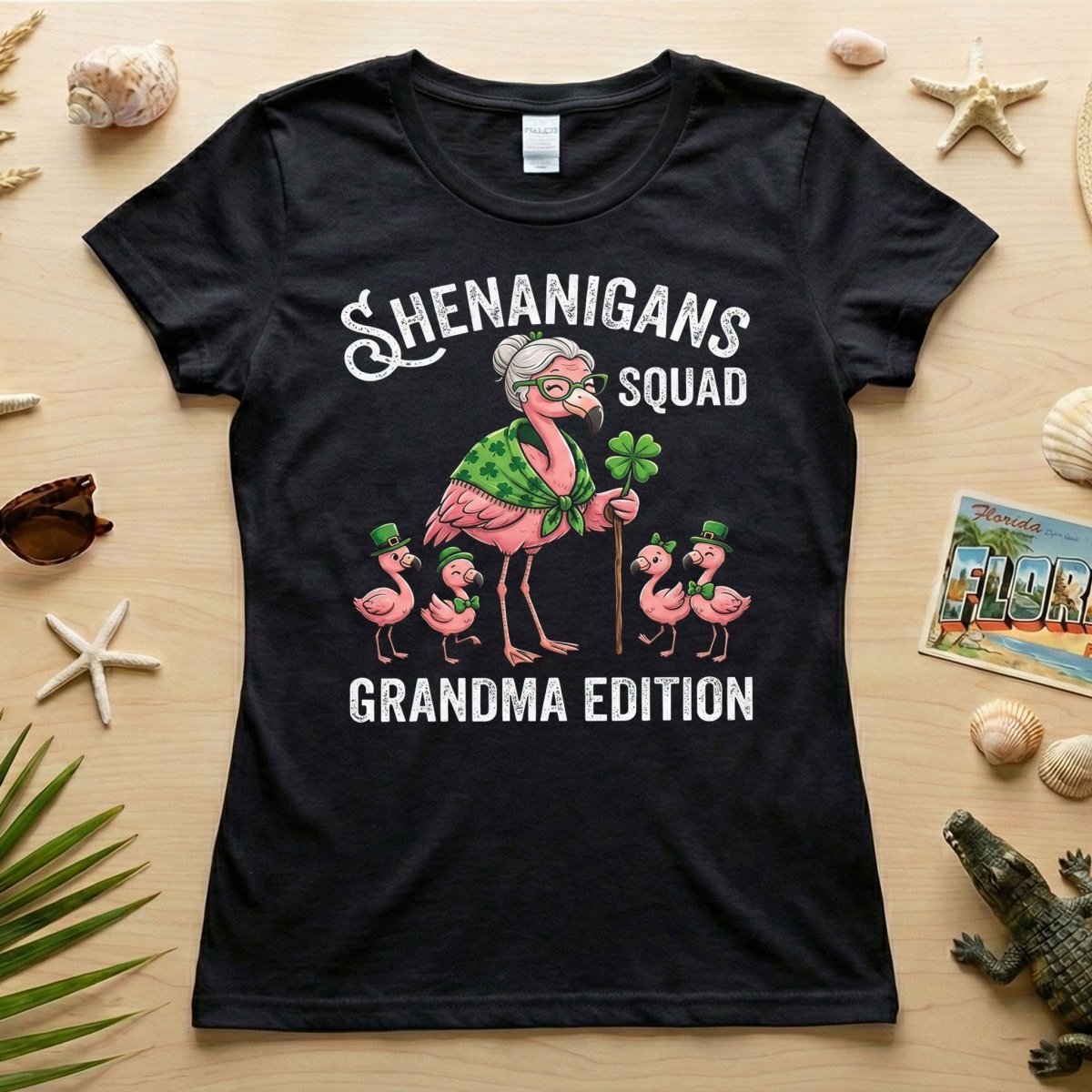 Shenanigans Squad Grandma Edition St. Patrick's Day Flamingo Shirt - Funny Irish Family Group Tee - FlamingoAholic