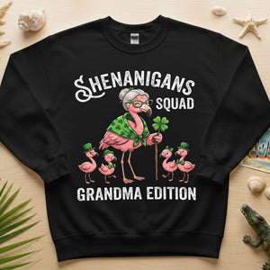 Shenanigans Squad Grandma Edition St. Patrick's Day Flamingo Shirt - Funny Irish Family Group Tee - FlamingoAholic