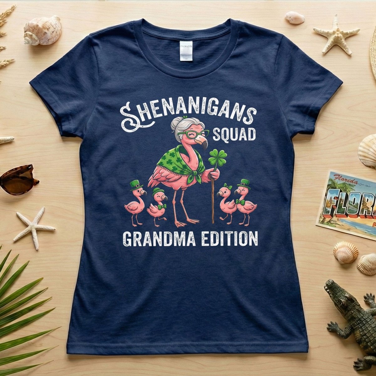 Shenanigans Squad Grandma Edition St. Patrick's Day Flamingo Shirt - Funny Irish Family Group Tee - FlamingoAholic