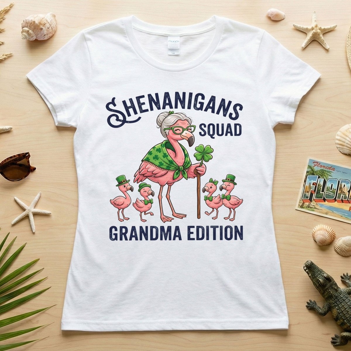 Shenanigans Squad Grandma Edition St. Patrick's Day Flamingo Shirt - Funny Irish Family Group Tee - FlamingoAholic