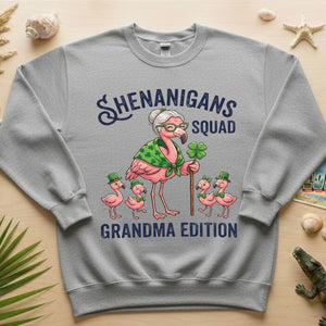 Shenanigans Squad Grandma Edition St. Patrick's Day Flamingo Shirt - Funny Irish Family Group Tee - FlamingoAholic