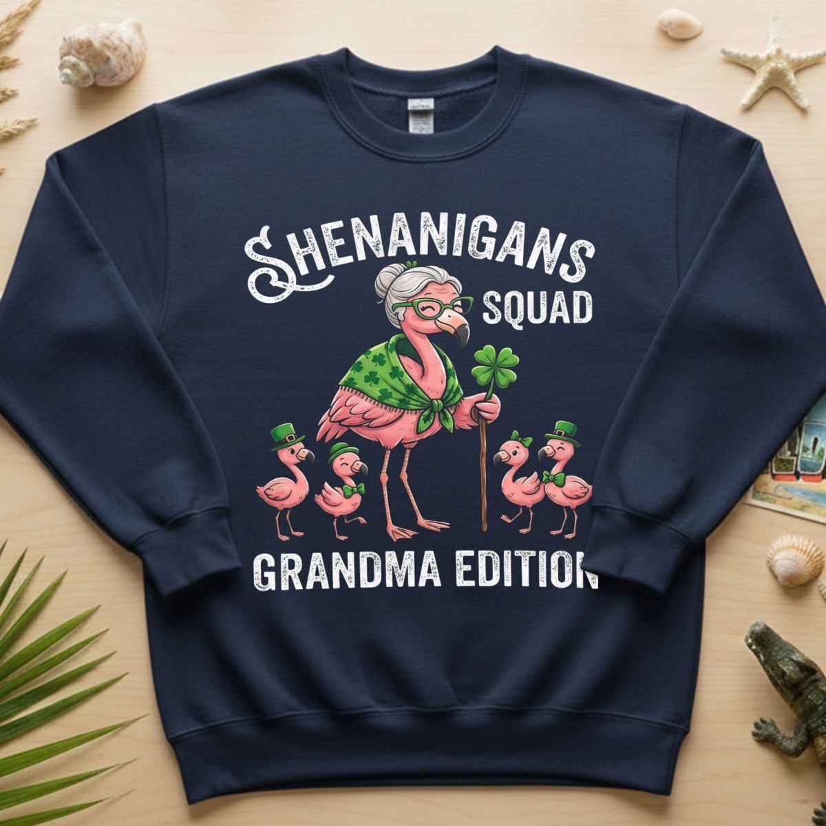 Shenanigans Squad Grandma Edition St. Patrick's Day Flamingo Shirt - Funny Irish Family Group Tee - FlamingoAholic