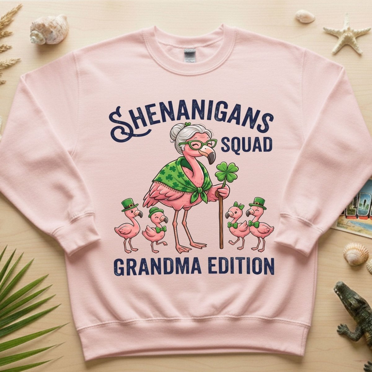 Shenanigans Squad Grandma Edition St. Patrick's Day Flamingo Shirt - Funny Irish Family Group Tee - FlamingoAholic