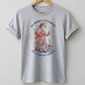 Sip, Sparkle, & Celebrate: 250 Years of Liberty Flamingo Shirt - FlamingoAholic