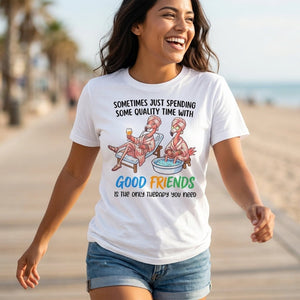 Sometimes Just Spending Some Quality Time With Good Friends Is The Only Therapy You Need Flamingo Shirt - FlamingoAholic