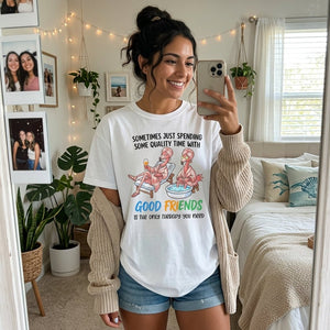 Sometimes Just Spending Some Quality Time With Good Friends Is The Only Therapy You Need Flamingo Shirt - FlamingoAholic