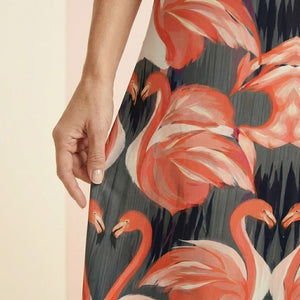 Sophisticated Tropical Flamingo Maxi Dress - Ultimate Comfort Beach & Cruise Wear - FlamingoAholic