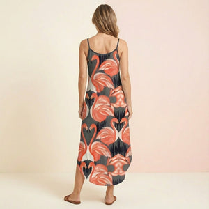 Sophisticated Tropical Flamingo Maxi Dress - Ultimate Comfort Beach & Cruise Wear - FlamingoAholic