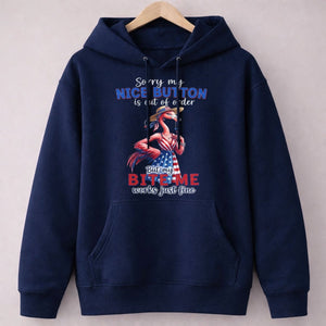 Sorry My Nice Button Out Of Order Bite Me Flamingo July 4th Shirt - FlamingoAholic
