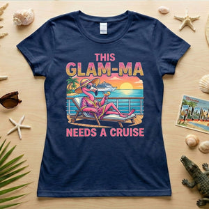 Sparkling Glam - ma Flamingo Cruise Shirt - Funny Tropical Retirement Gift - FlamingoAholic