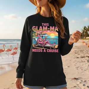 Sparkling Glam - ma Flamingo Cruise Shirt - Funny Tropical Retirement Gift - FlamingoAholic