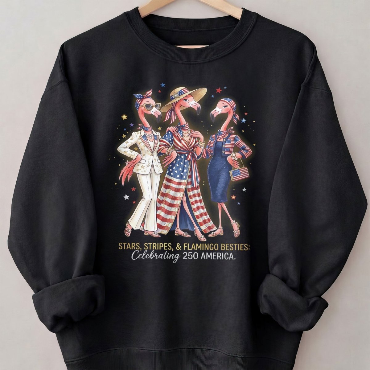 Stars, Stripes, & Flamingo Besties: Celebrating 250 America Shirt - FlamingoAholic