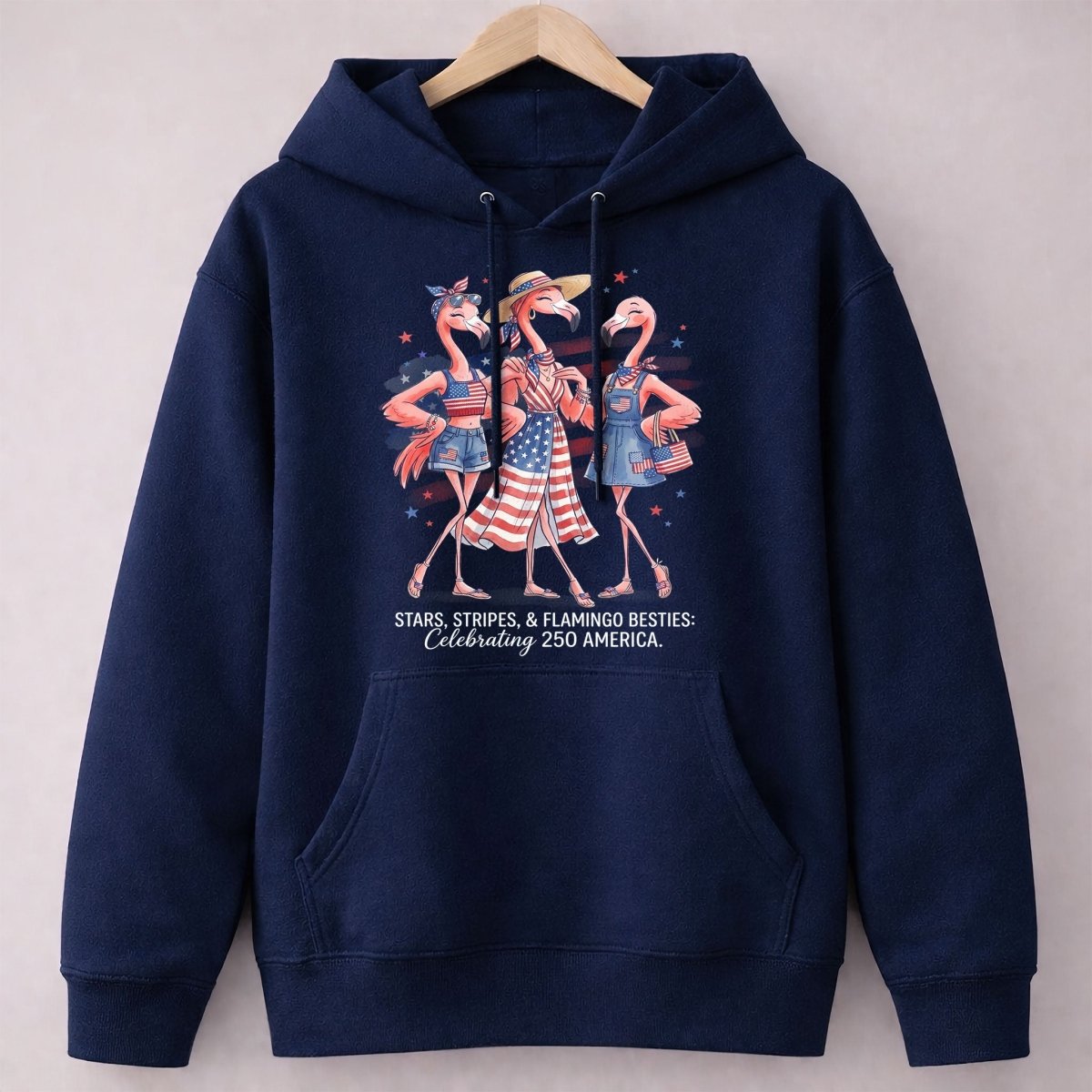 Stars, Stripes, & Flamingo Besties Celebrating 250 America Shirt - FlamingoAholic