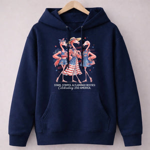 Stars, Stripes, & Flamingo Besties Celebrating 250 America Shirt - FlamingoAholic