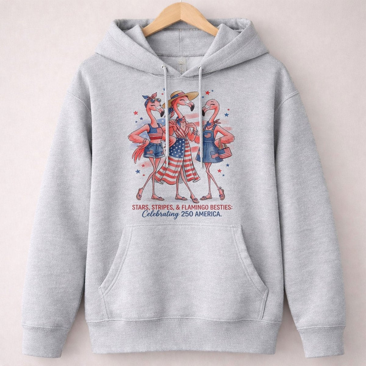 Stars, Stripes, & Flamingo Besties Celebrating 250 America Shirt - FlamingoAholic