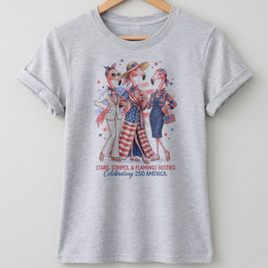 Stars, Stripes, & Flamingo Besties: Celebrating 250 America Shirt - FlamingoAholic