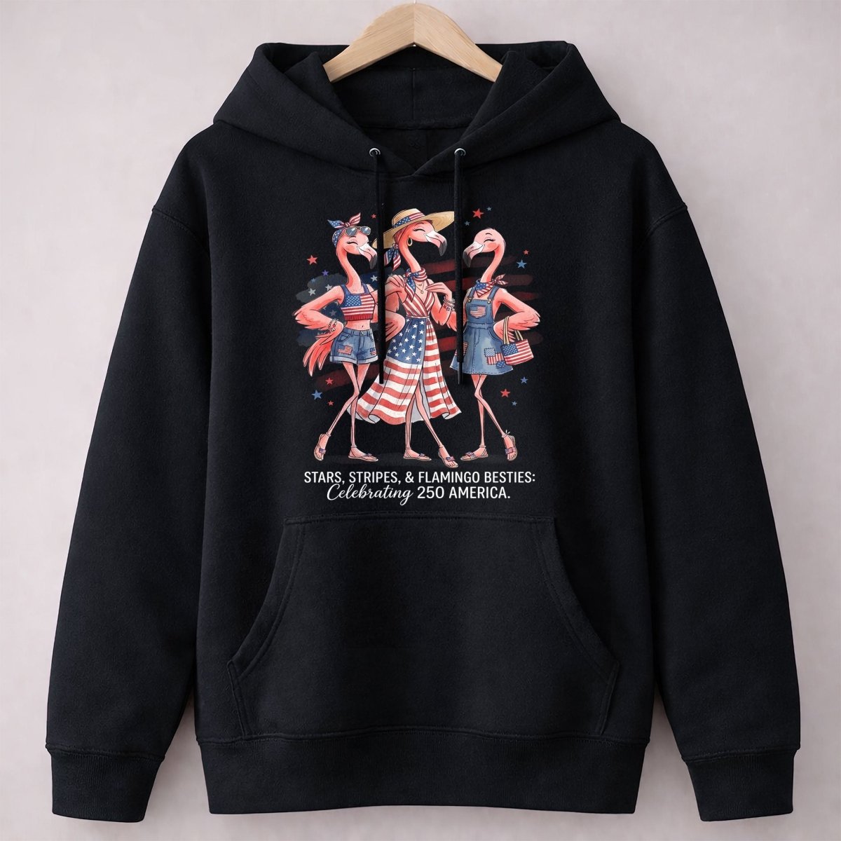 Stars, Stripes, & Flamingo Besties Celebrating 250 America Shirt - FlamingoAholic