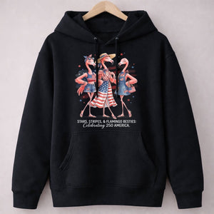 Stars, Stripes, & Flamingo Besties Celebrating 250 America Shirt - FlamingoAholic