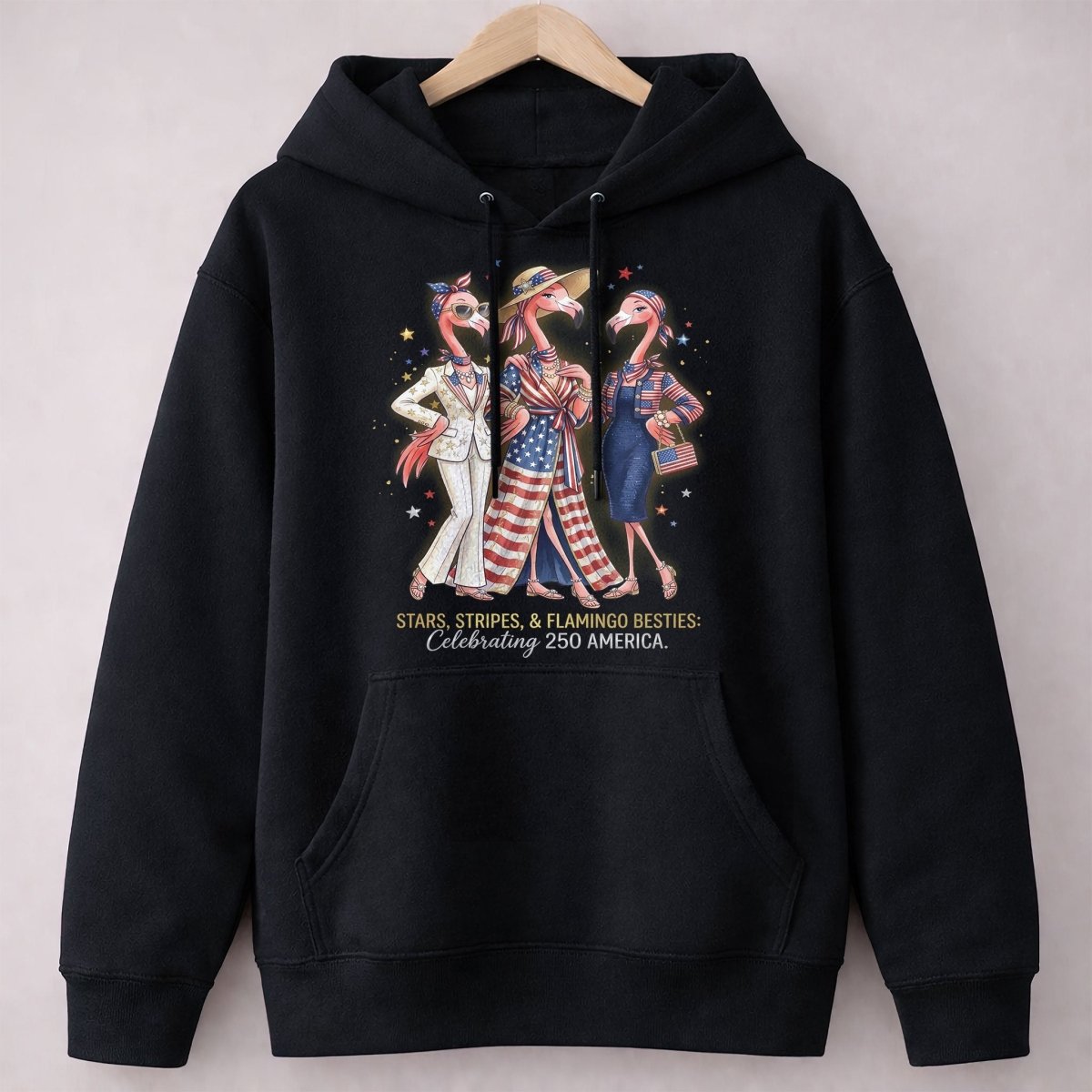 Stars, Stripes, & Flamingo Besties: Celebrating 250 America Shirt - FlamingoAholic
