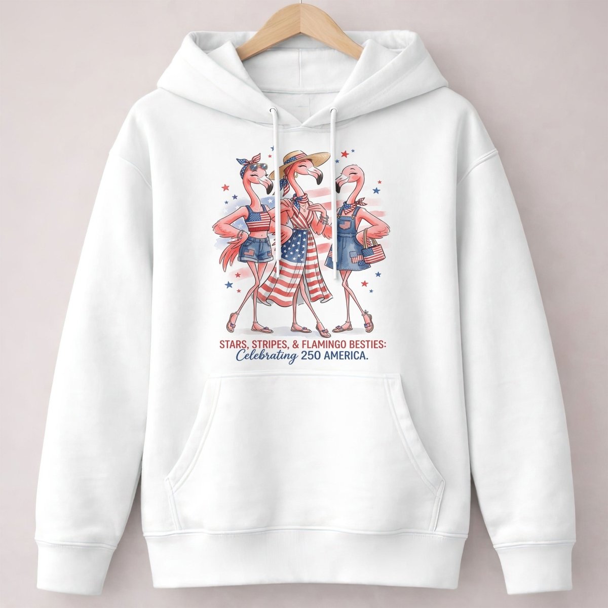 Stars, Stripes, & Flamingo Besties Celebrating 250 America Shirt - FlamingoAholic