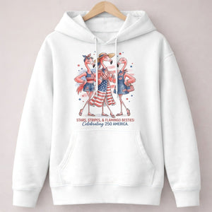 Stars, Stripes, & Flamingo Besties Celebrating 250 America Shirt - FlamingoAholic