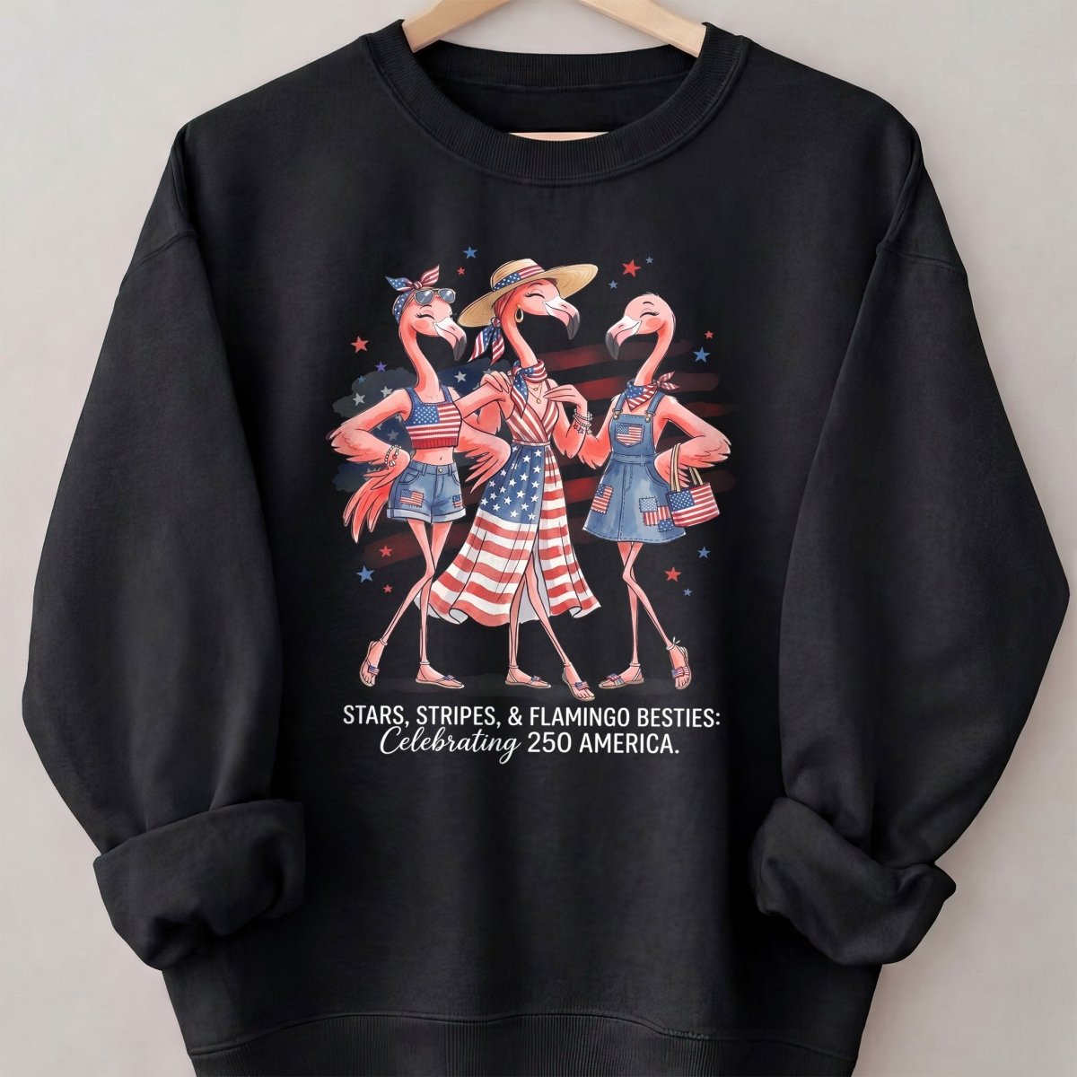 Stars, Stripes, & Flamingo Besties Celebrating 250 America Shirt - FlamingoAholic