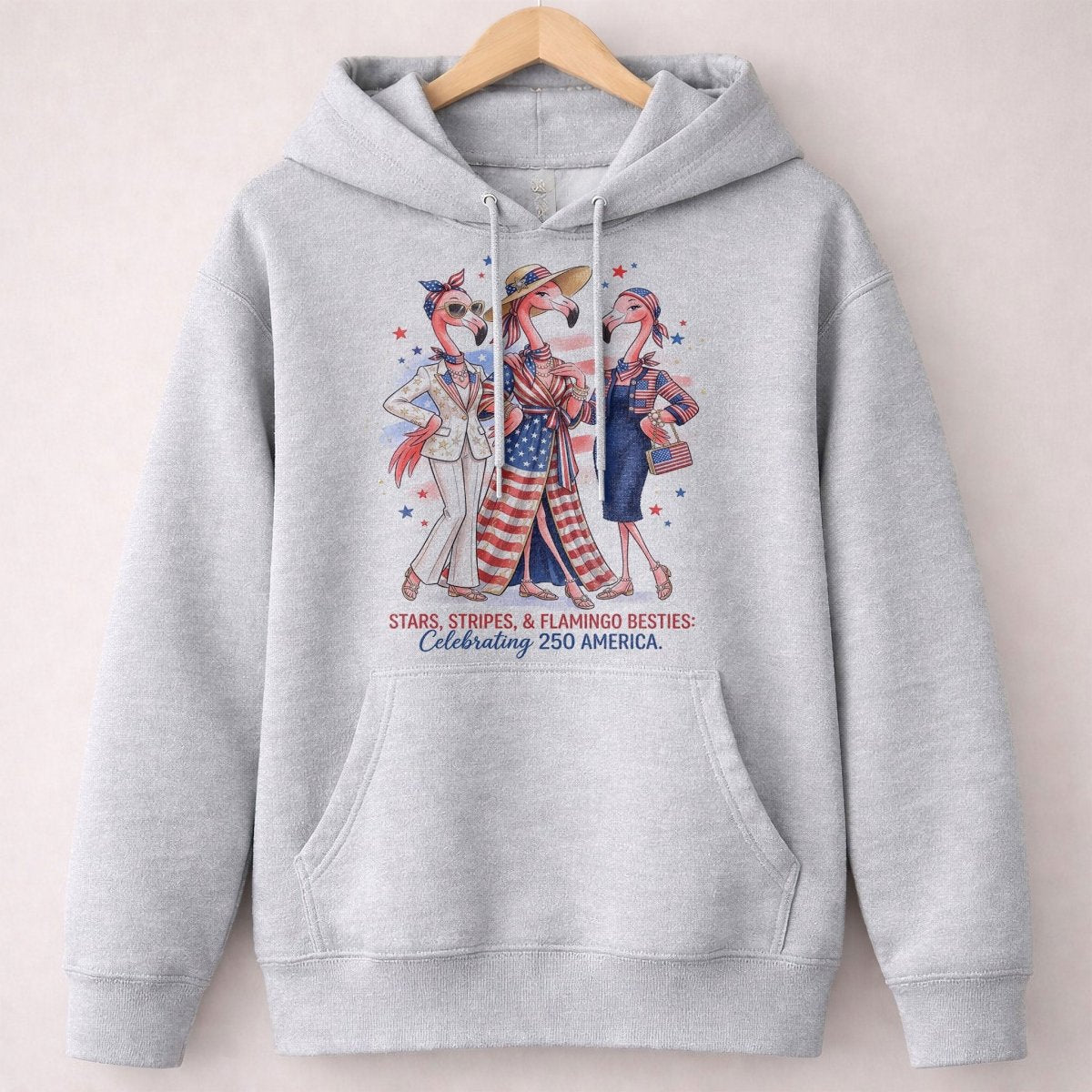 Stars, Stripes, & Flamingo Besties: Celebrating 250 America Shirt - FlamingoAholic