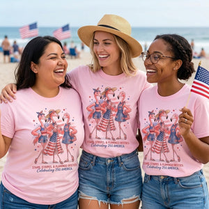 Stars, Stripes, & Flamingo Besties Celebrating 250 America Shirt - FlamingoAholic