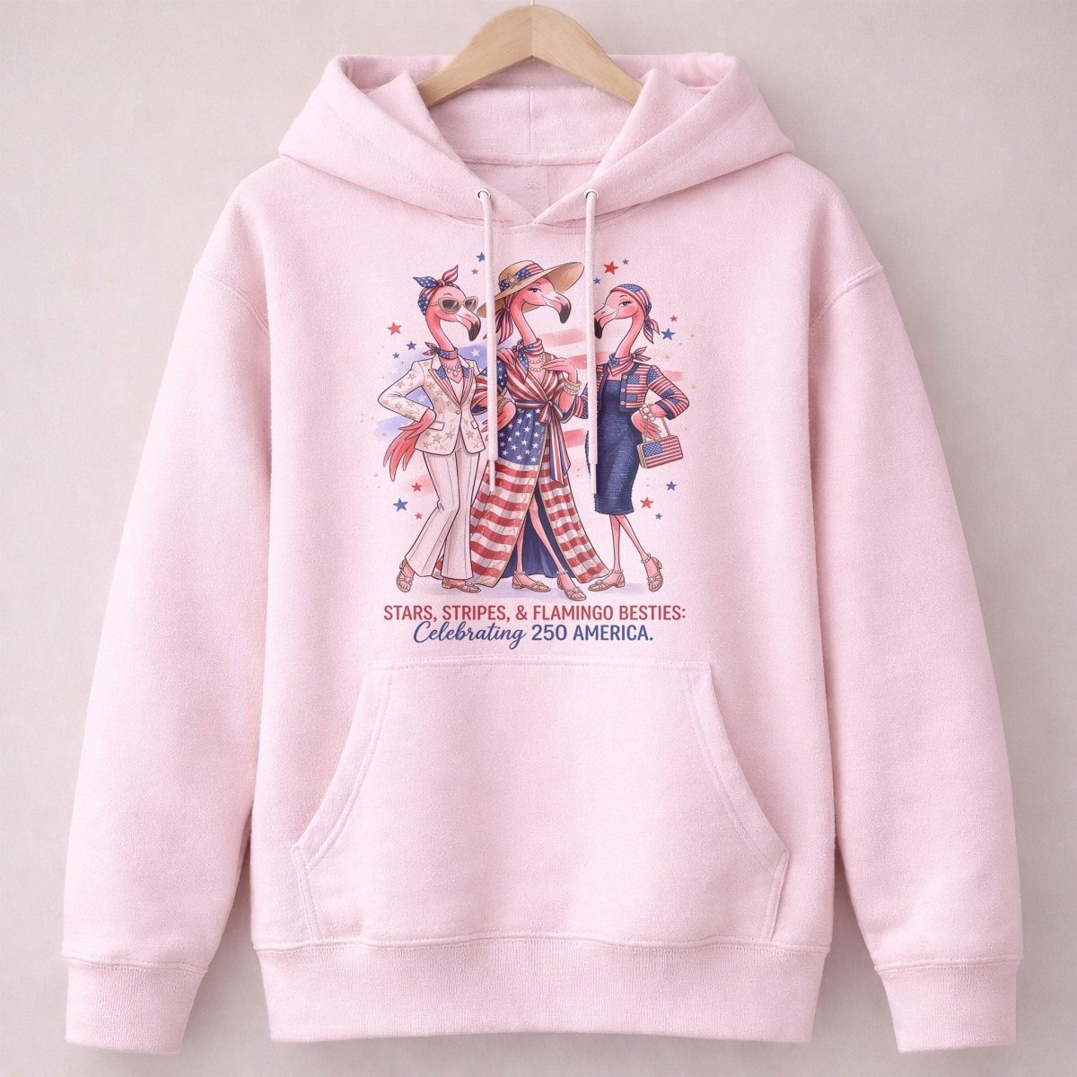 Stars, Stripes, & Flamingo Besties: Celebrating 250 America Shirt - FlamingoAholic
