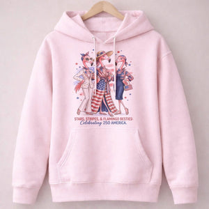 Stars, Stripes, & Flamingo Besties: Celebrating 250 America Shirt - FlamingoAholic