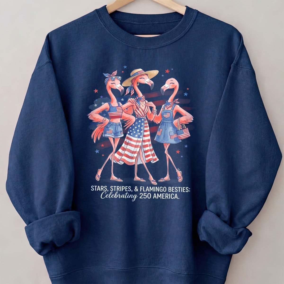 Stars, Stripes, & Flamingo Besties Celebrating 250 America Shirt - FlamingoAholic