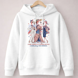 Stars, Stripes, & Flamingo Besties: Celebrating 250 America Shirt - FlamingoAholic