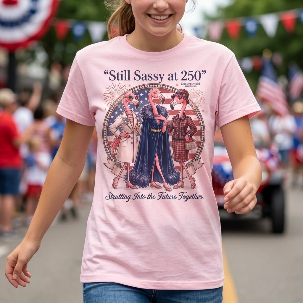 Still Sassy at 250 Flamingo Besties July 4th Shirt - FlamingoAholic