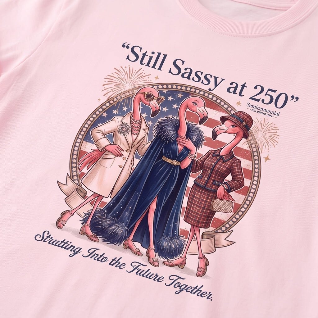 Still Sassy at 250 Flamingo Besties July 4th Shirt - FlamingoAholic