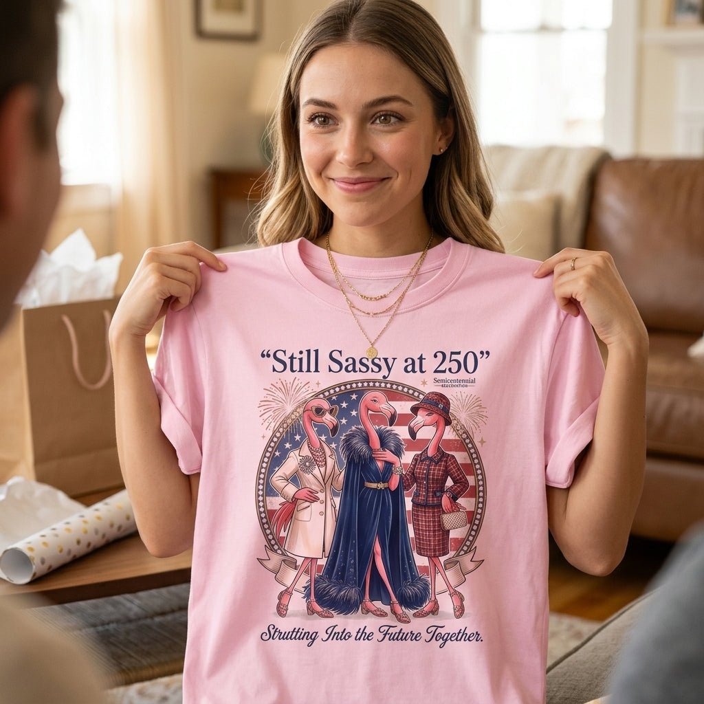 Still Sassy at 250 Flamingo Besties July 4th Shirt - FlamingoAholic
